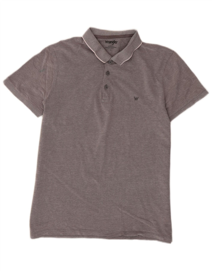 Wrangler Herren-Poloshirt aus mittelgrauer Baumwolle