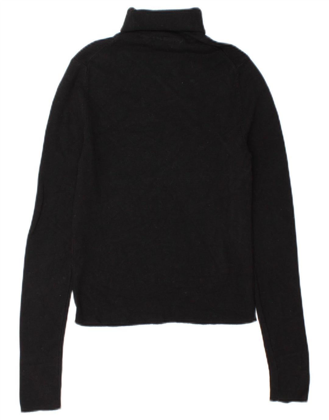 Zara Damen Crop Rollkragenpullover Pullover UK 12 Mittelschwarze Viskose