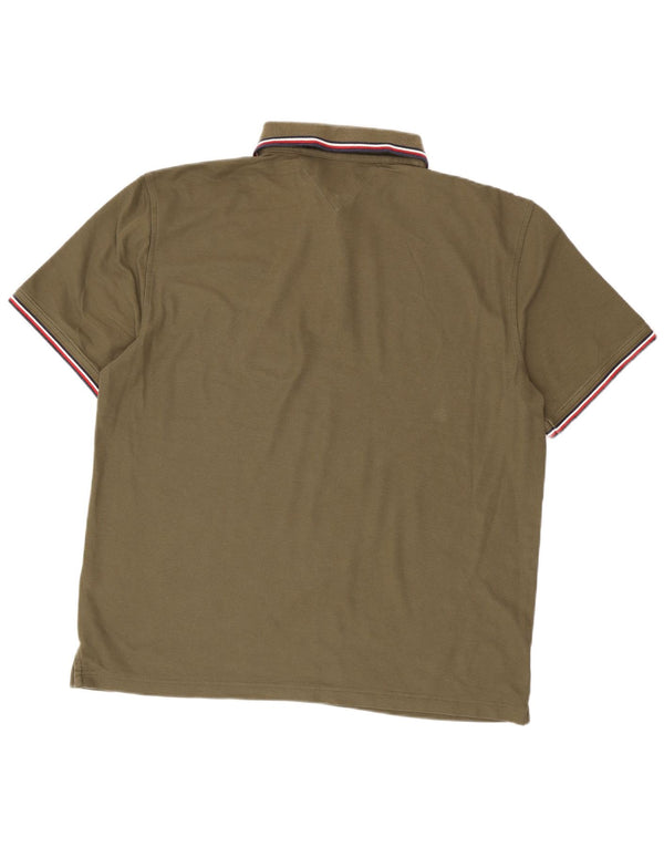 Tommy Hilfiger Herren-Poloshirt mit normaler Passform, 2XL, Khaki, Baumwolle