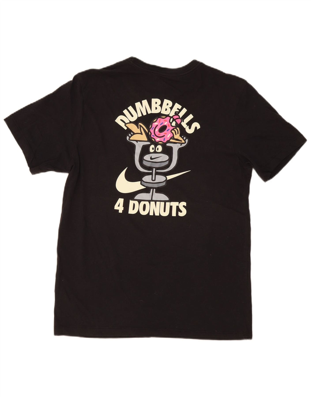 Nike Herren Dumbbells Donuts Grafik-T-Shirt aus mittelschwarzer Baumwolle