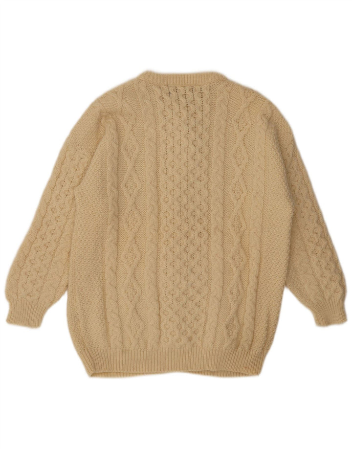 Vintage Damen Cardigan Pullover UK 14 Medium Beige