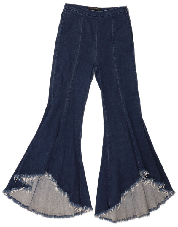 Zara Damen Schlagjeans XS W24 L29 Marineblau