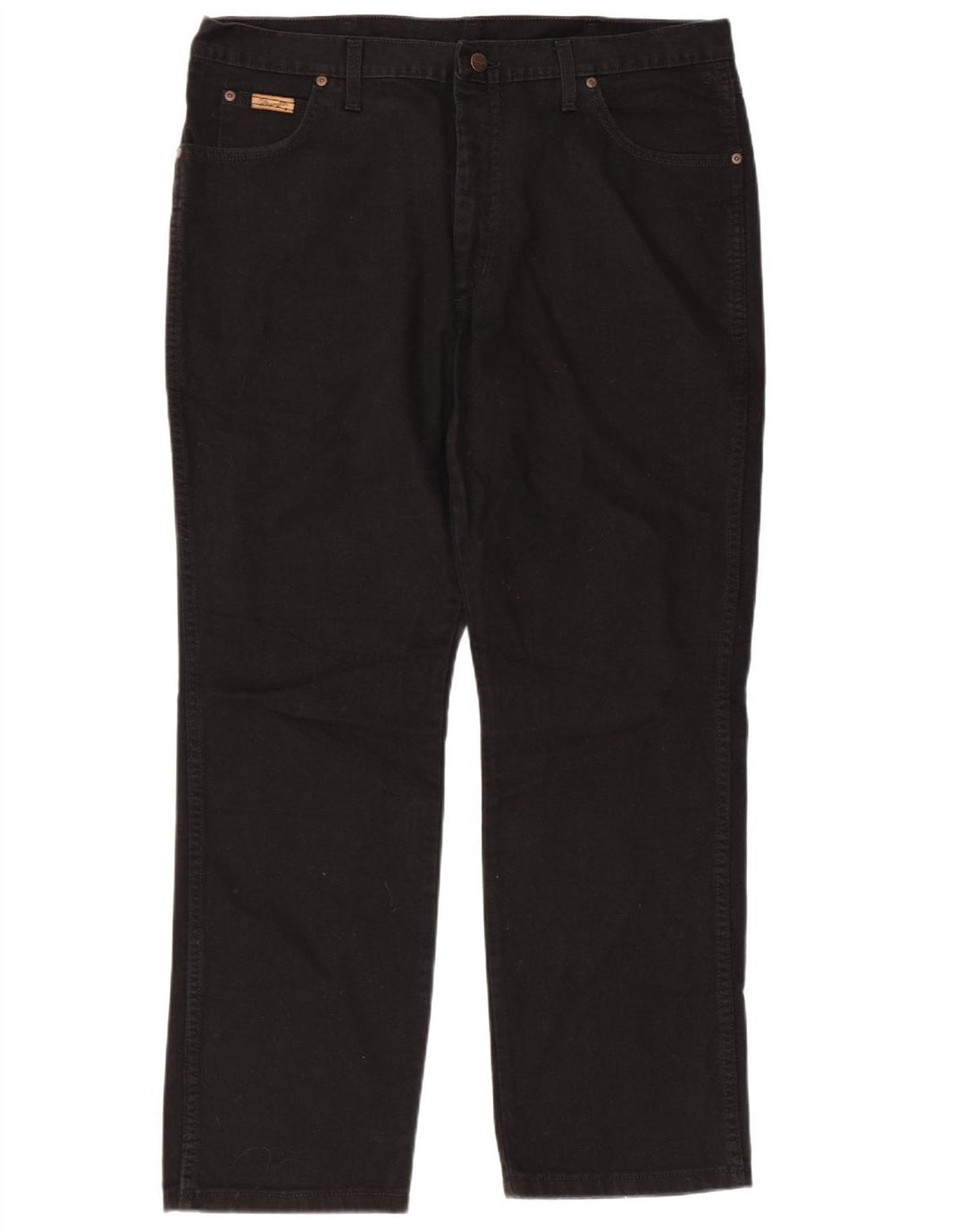 WRANGLER Herren Texas Straight Jeans W40 L30 Schwarze Baumwolle