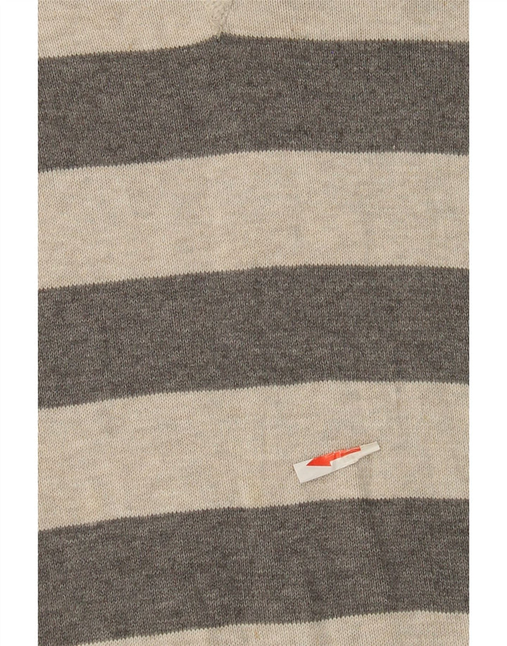 Timberland Herren-Pullover mit Rundhalsausschnitt, mittelgrau, gestreift, Baumwolle