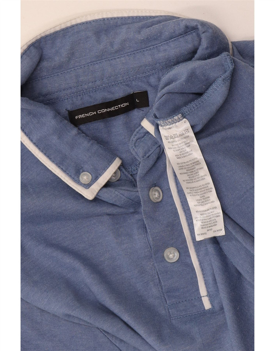 French Connection Herren-Poloshirt, groß, blaue Baumwolle