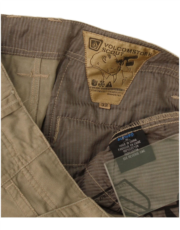 Volcom Herren gerade Cargohose W32 L27 Khaki Baumwolle