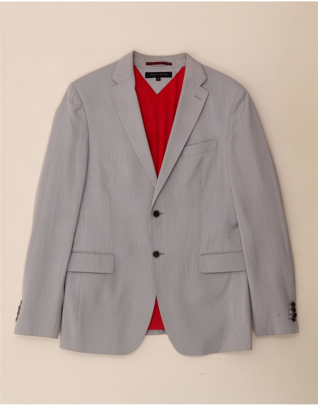 Tommy Hilfiger Herren-Blazer mit 2 Knöpfen, IT 50, groß, grau, Nadelstreifen