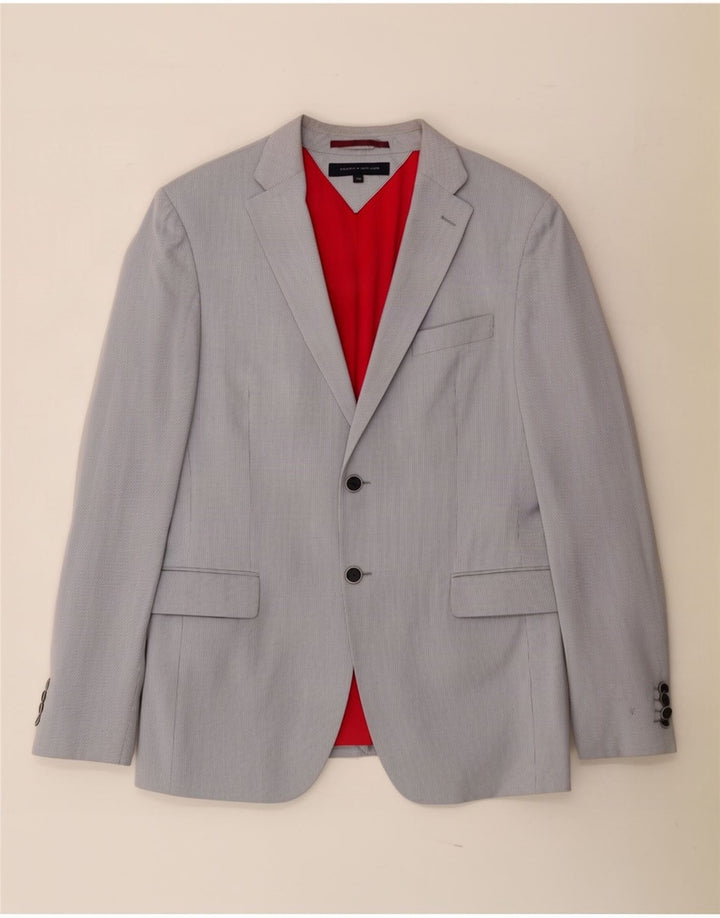 Tommy Hilfiger Herren-Blazer mit 2 Knöpfen, IT 50, groß, grau, Nadelstreifen