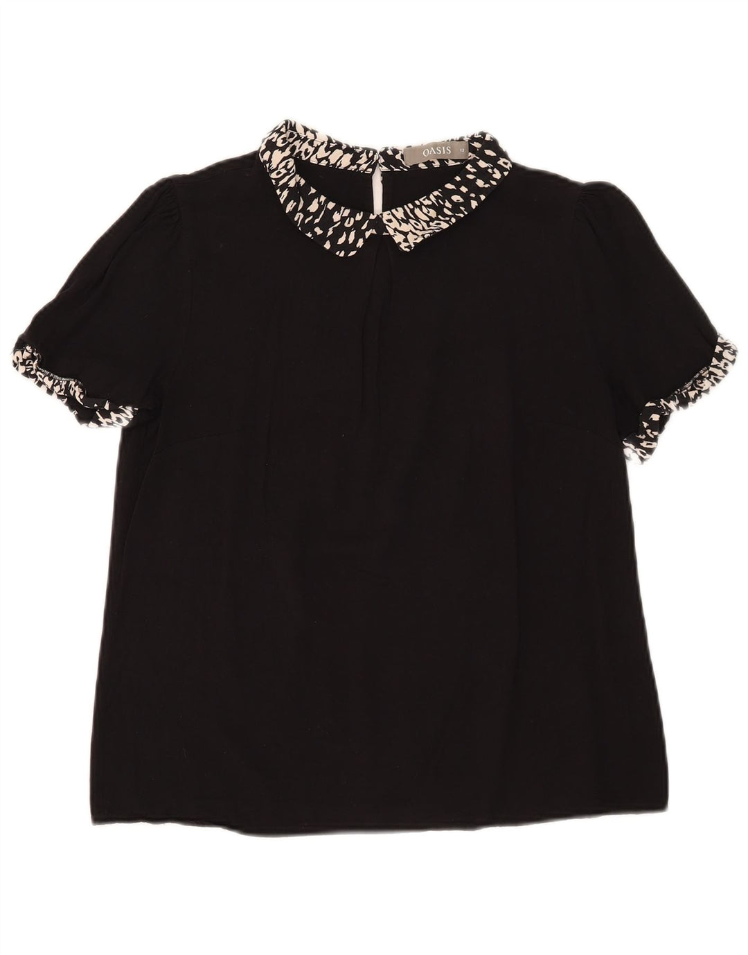 Oasis Damen-Blusenoberteil UK 12 Mittelschwarz mit Tiermuster