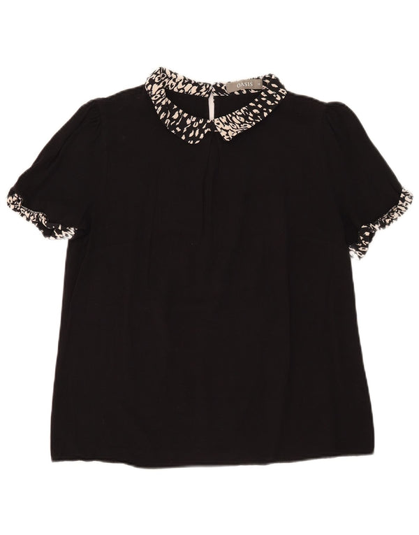 Oasis Damen-Blusenoberteil UK 12 Mittelschwarz mit Tiermuster