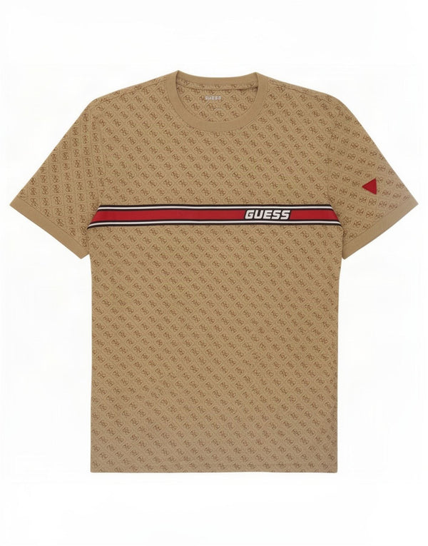 Guess Herren-T-Shirt mit Grafik, Größe L, beige, Baumwolle