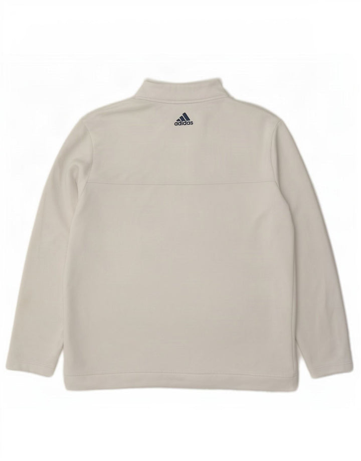 Adidas Herren-Pullover-Trainingsanzug mit Reißverschluss, XL, weißes Polyester