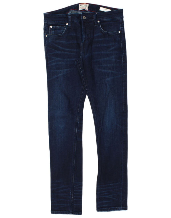 Guess Damen Miami Super Skinny Jeans W30 L32 Marineblau Baumwolle