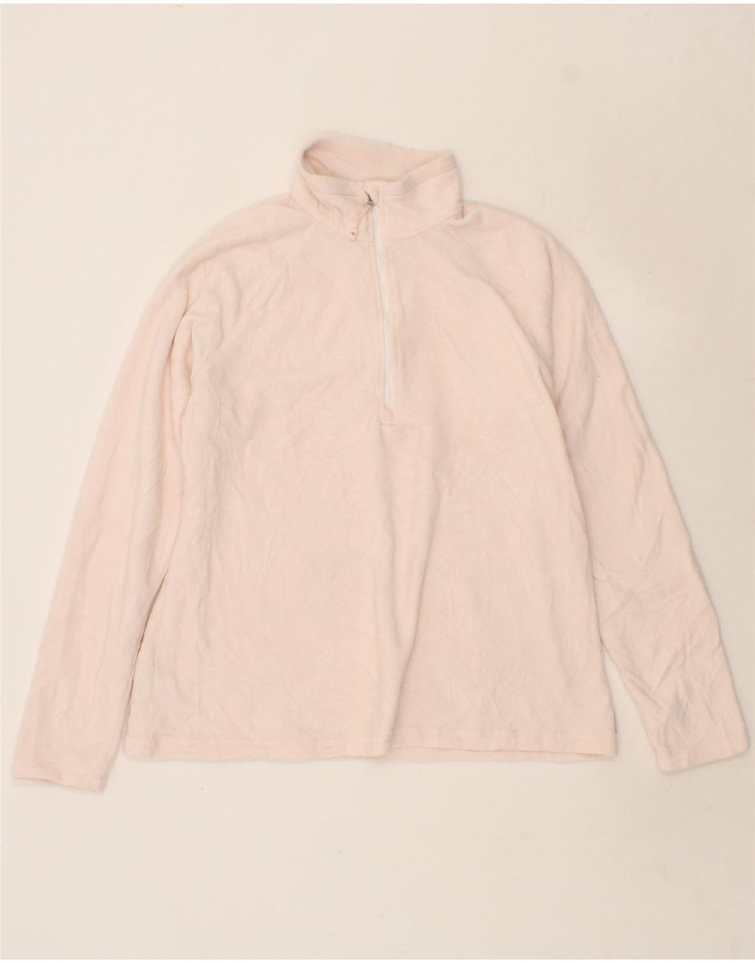 EDDIE BAUER Womens Zip Neck Fleece Jumper UK 16 Large Pink Polyester Vintage Eddie Bauer and Second-Hand Eddie Bauer from Messina Hembry 