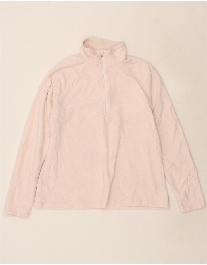 EDDIE BAUER Womens Zip Neck Fleece Jumper UK 16 Large Pink Polyester Vintage Eddie Bauer and Second-Hand Eddie Bauer from Messina Hembry 