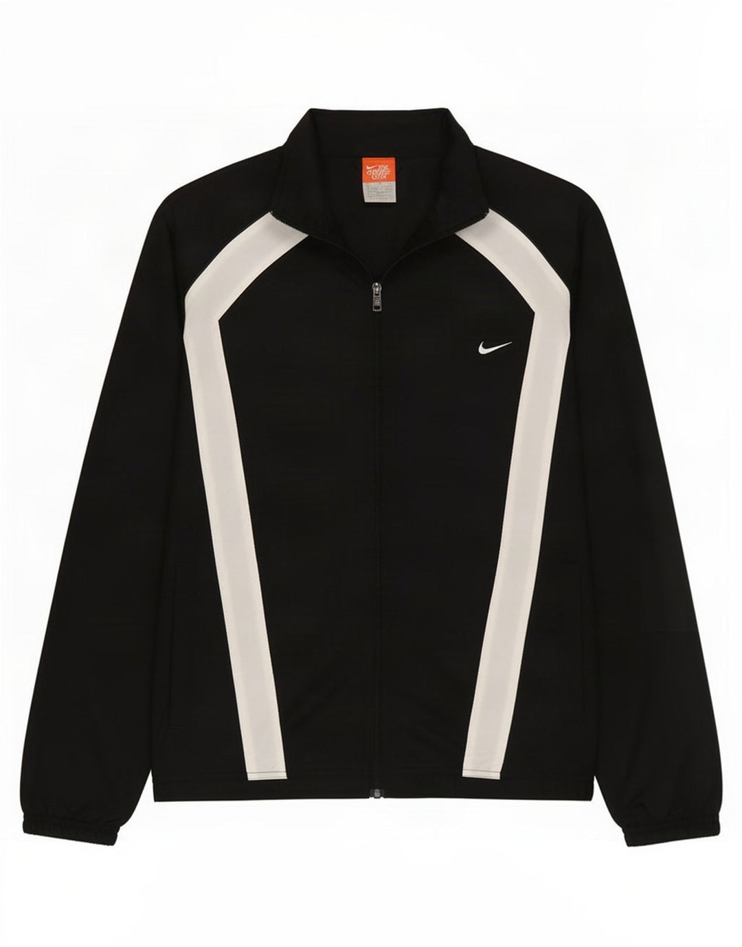 Nike Herren-Trainingsanzug-Oberteiljacke UK 38/40 Mittelschwarzes Colourblock-Nylon