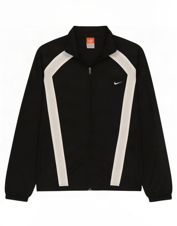 Nike Herren-Trainingsanzug-Oberteiljacke UK 38/40 Mittelschwarzes Colourblock-Nylon