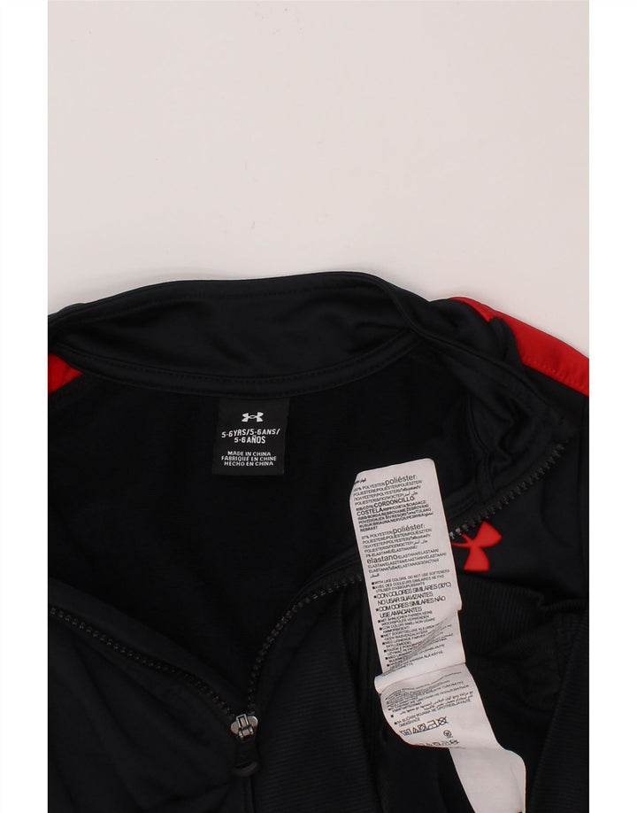 UNDER ARMOUR Boys Tracksuit Top Jacket 5-6 Years Black Colourblock Vintage Under Armour and Second-Hand Under Armour from Messina Hembry 