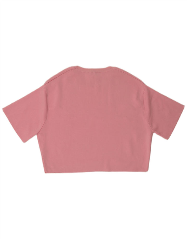 Zara Damen Crop Top UK 14 Mittelrosa Nylon