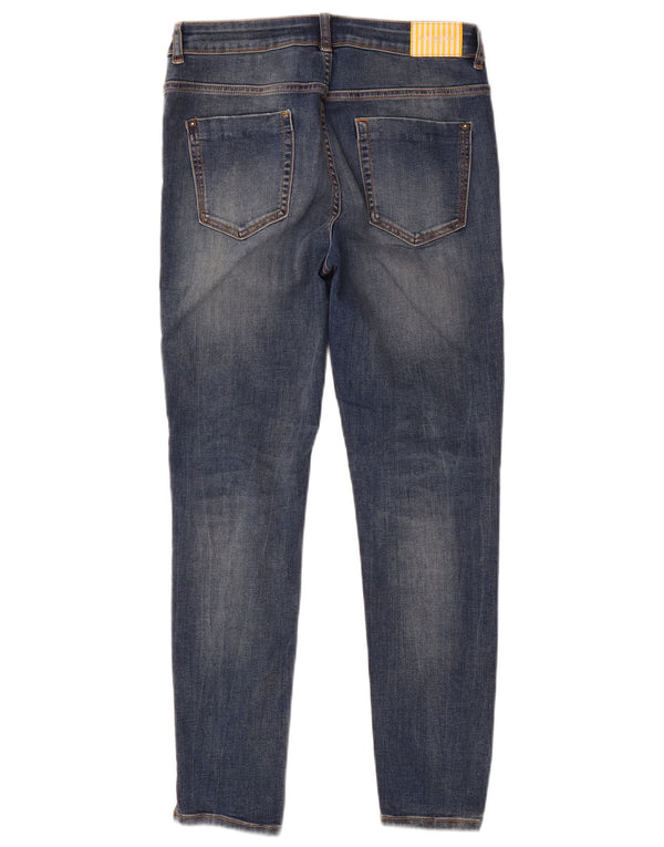 Zara Damen Distressed Skinny Jeans EU 40 Medium W30 L28 Blau