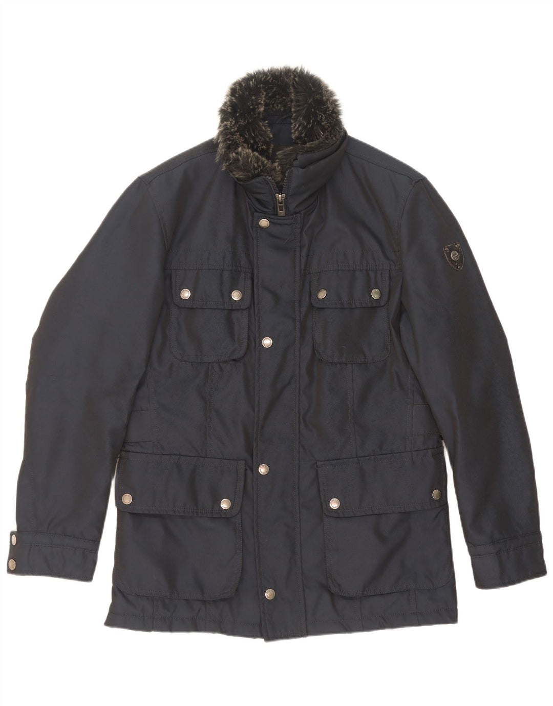 Wampum Herren-Utility-Jacke UK 38 Mittelmarineblaues Polyester
