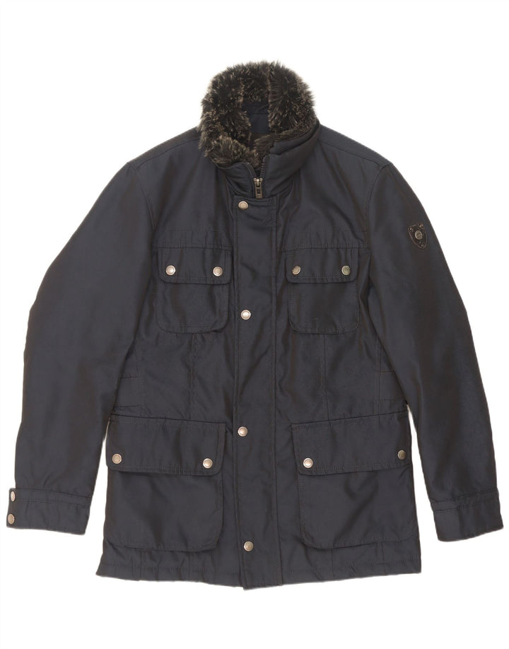 Wampum Herren-Utility-Jacke UK 38 Mittelmarineblaues Polyester