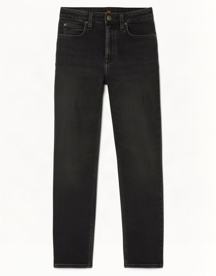 Lee Damen Carol Straight Jeans W27 L27 Graue Baumwolle