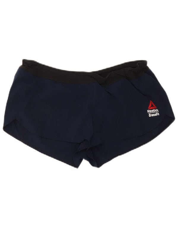 Reebok Womens Cross Fit Sport Shorts UK 12/14 Medium Blue Colourblock
