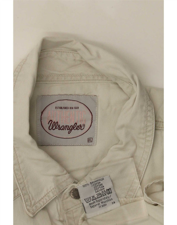 Wrangler Herren Jeanshemd XL Beige Baumwolle