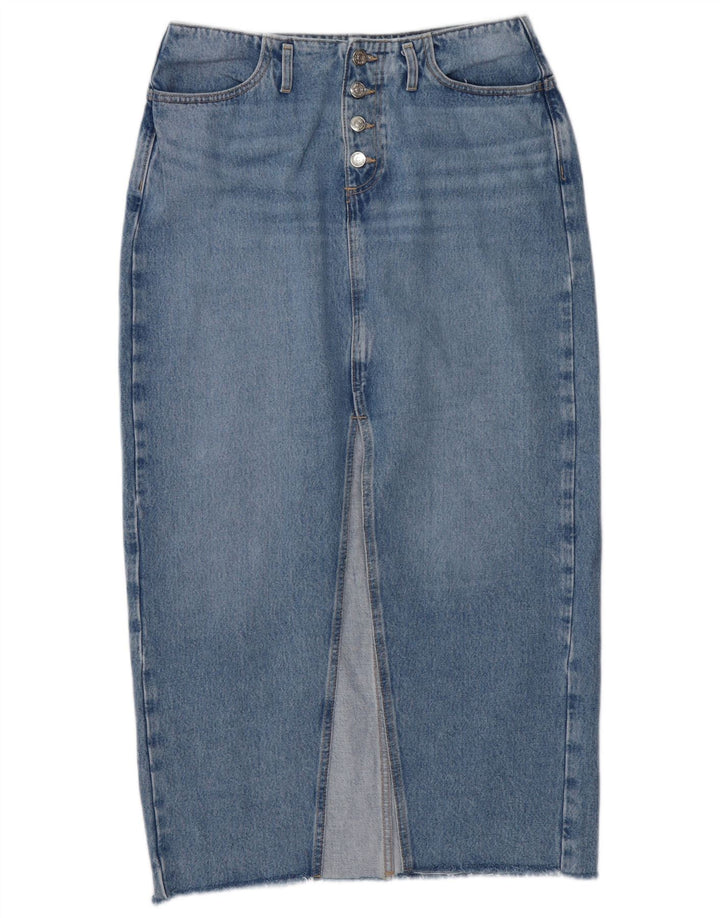 ZARA Damen Jeansrock Groß W32 Blaue Baumwolle