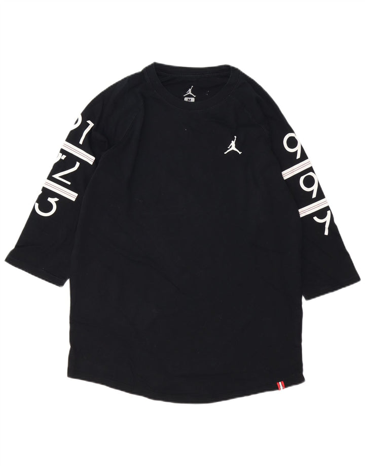 Jordan Herren-Grafikoberteil mit 3/4-Ärmeln, mittelschwarze Baumwolle