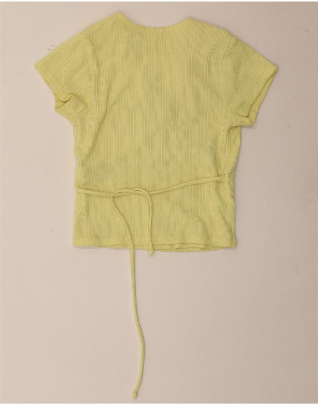 Levi's Damen Crop Wrap Cardigan Top UK 8 Small Gelb Baumwolle