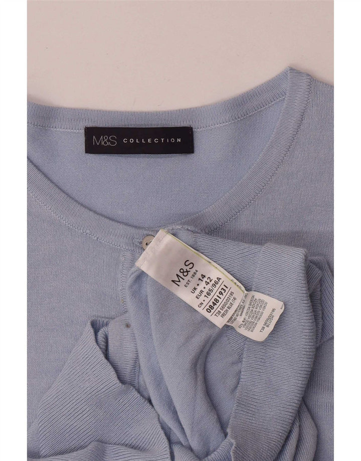Marks & Spencer Damen-Cardigan-Pullover UK 14 Mittelblaue Viskose