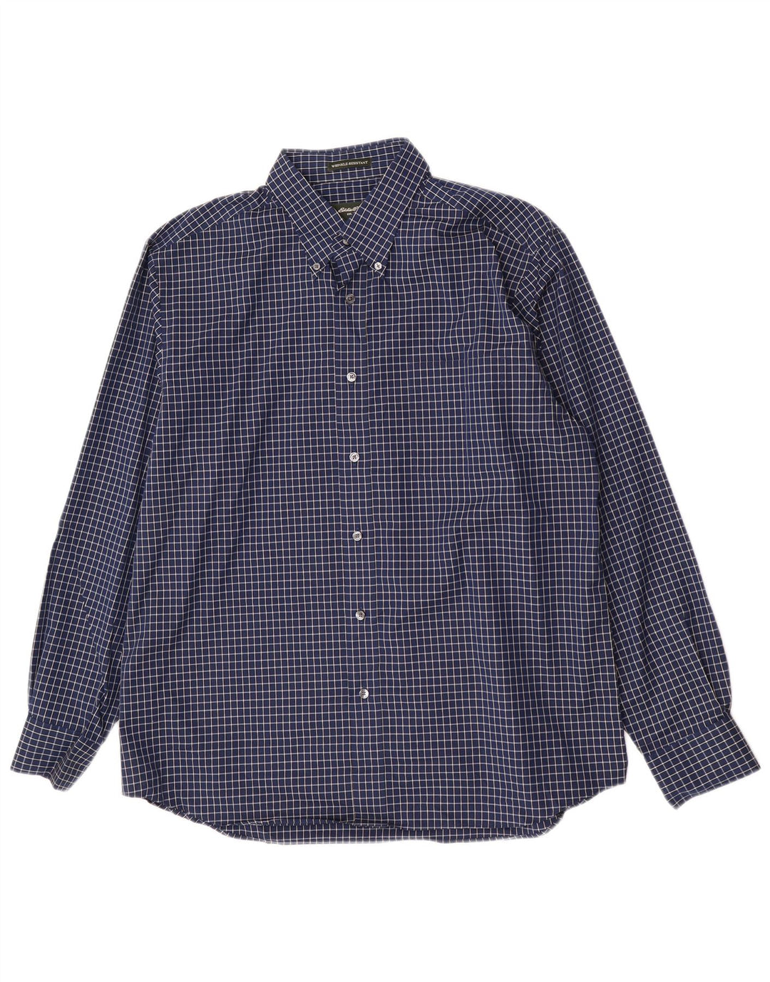 Eddie Bauer Herrenhemd, groß, marineblau, kariert, Baumwolle