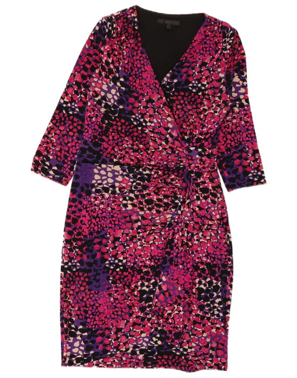 Coast Womens 3/4 Sleeve Sheath Dress UK 12 Medium Multicoloured Spotted
