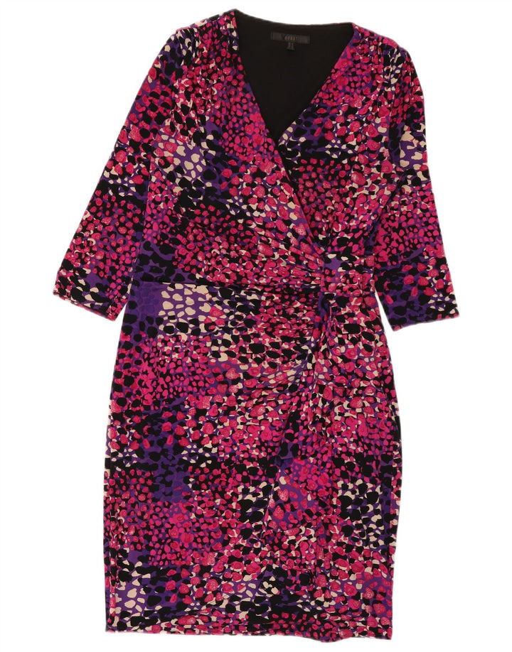 Coast Womens 3/4 Sleeve Sheath Dress UK 12 Medium Multicoloured Spotted