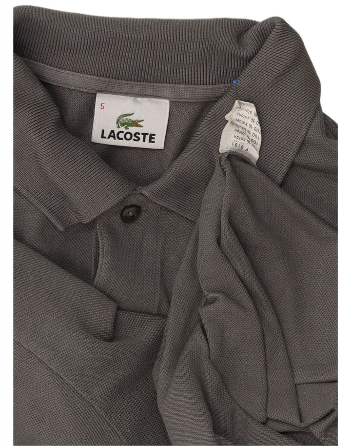 Lacoste Herren-Poloshirt, Größe 5, große graue Baumwolle