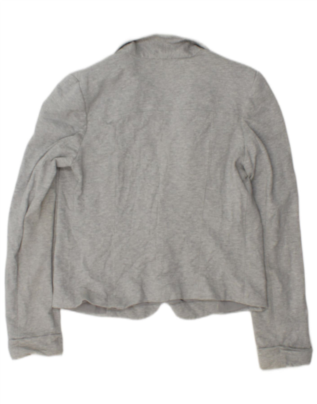 Zara Damen 1-Knopf-Blazerjacke UK 14 Große graue Baumwolle
