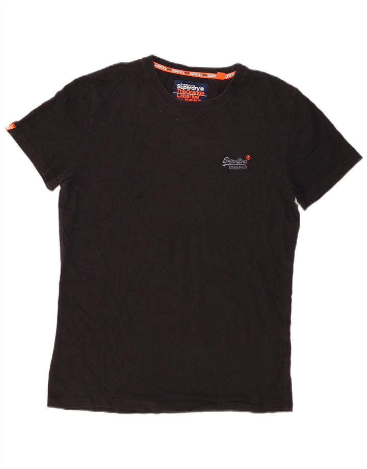 Superdry Herren T-Shirt Top Small aus schwarzer Baumwolle
