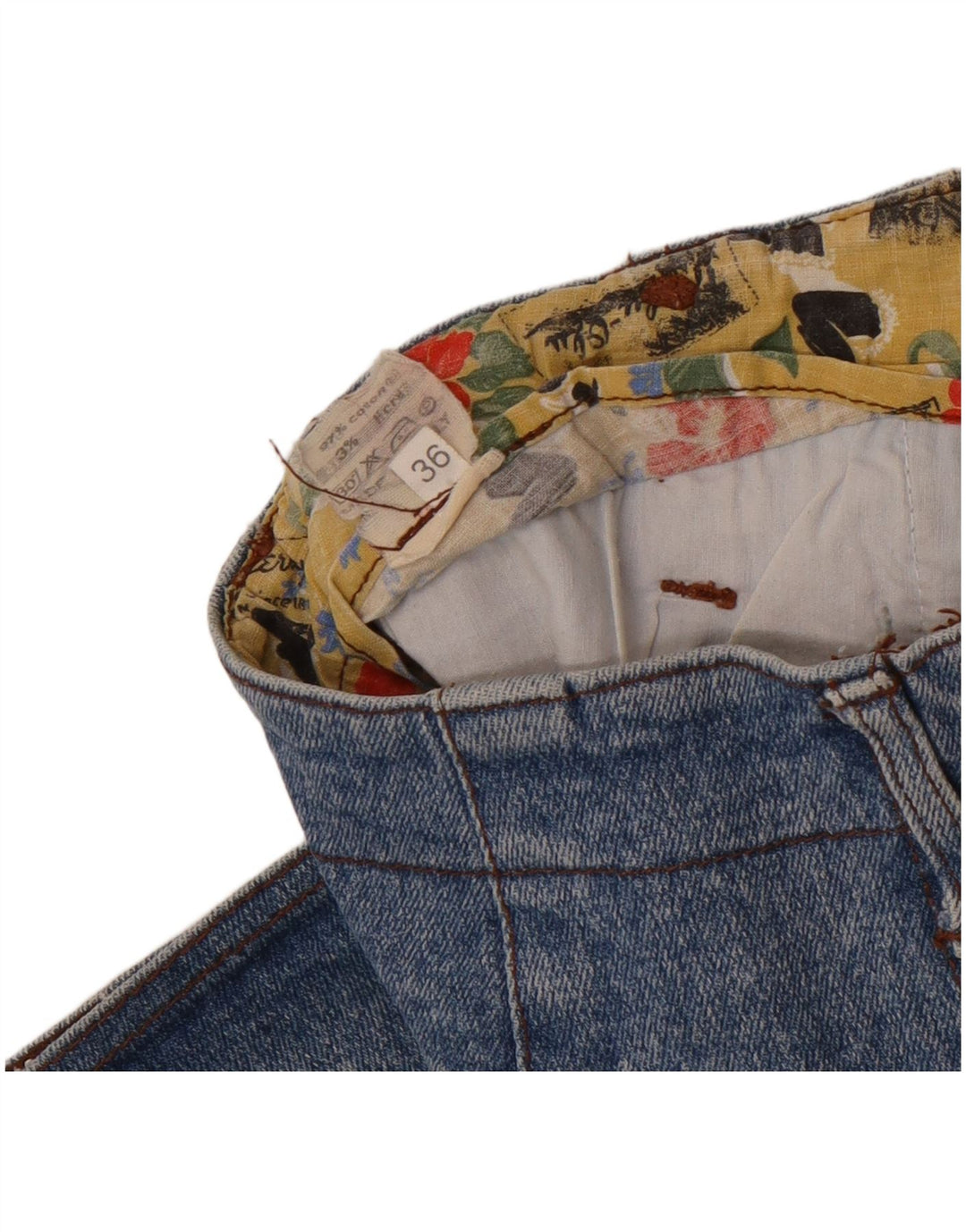 Damen-Jeansrock mit Reißverschluss, IT 44, mittelgroß, W30, blaue Baumwolle