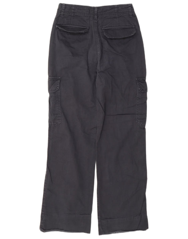 Zara Damen Cargohose mit hoher Taille, lockere Passform, EU 32, 2XS, W22, L28, Marineblau