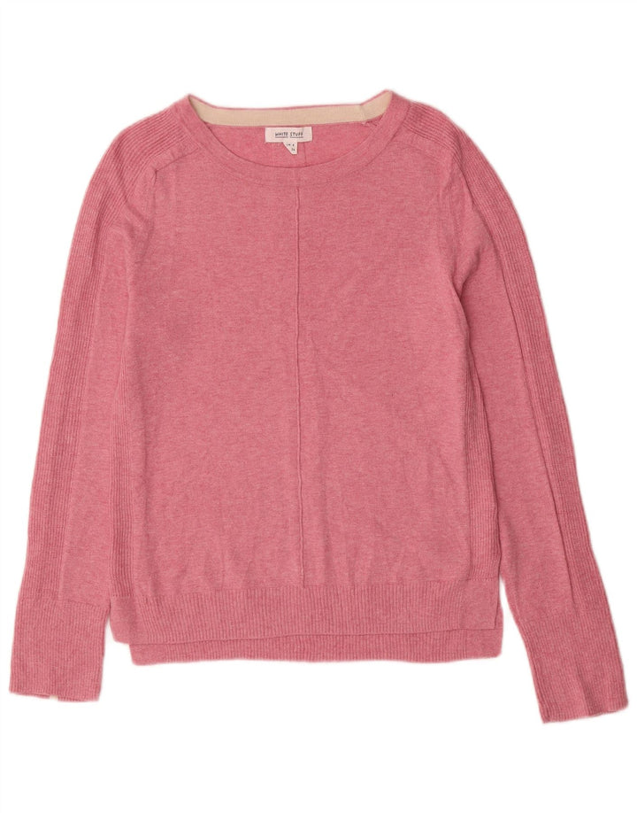 White Stuff Damen-Pullover mit U-Boot-Ausschnitt, Gr. 8, Rosa, Baumwolle