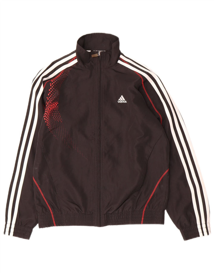 ADIDAS Boys Predator Graphic Tracksuit Top Jacket 9-10 Years Black