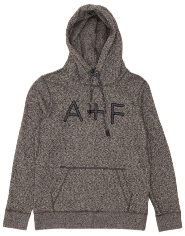 Abercrombie & Fitch Damen Graphic Hoodie Pullover UK 6 XS Grau meliert
