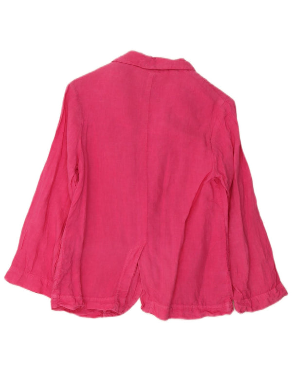Zara Mädchen-Blazer mit 2 Knöpfen, 9–10 Jahre, rosa Leinen
