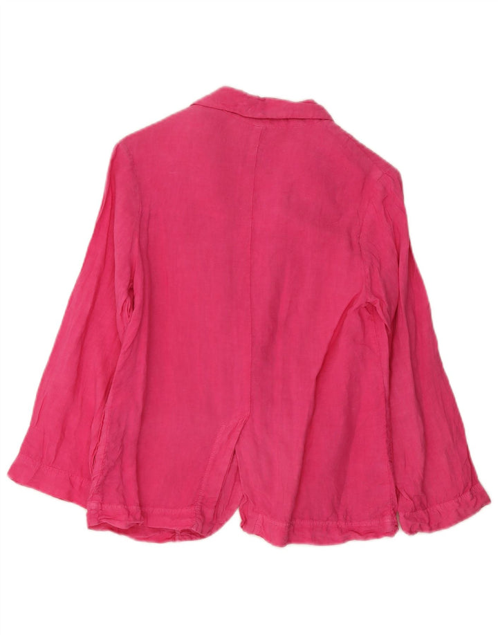 Zara Mädchen-Blazer mit 2 Knöpfen, 9–10 Jahre, rosa Leinen