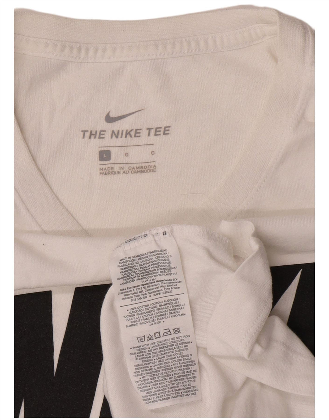 Nike Herren-T-Shirt mit Grafik, Größe L, aus weißer Baumwolle