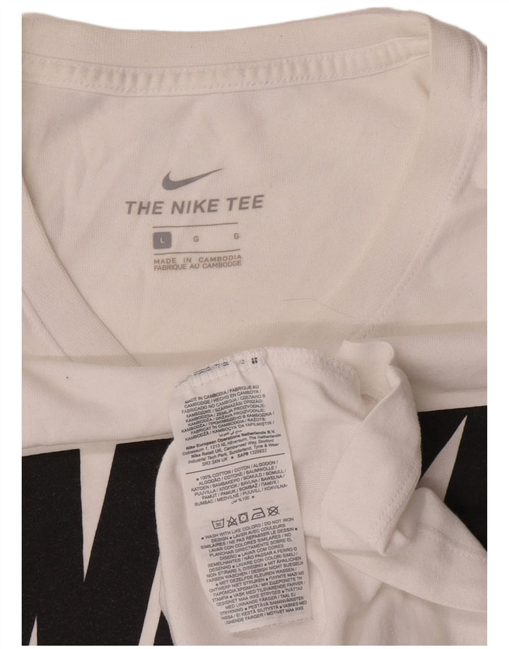 Nike Herren-T-Shirt mit Grafik, Größe L, aus weißer Baumwolle