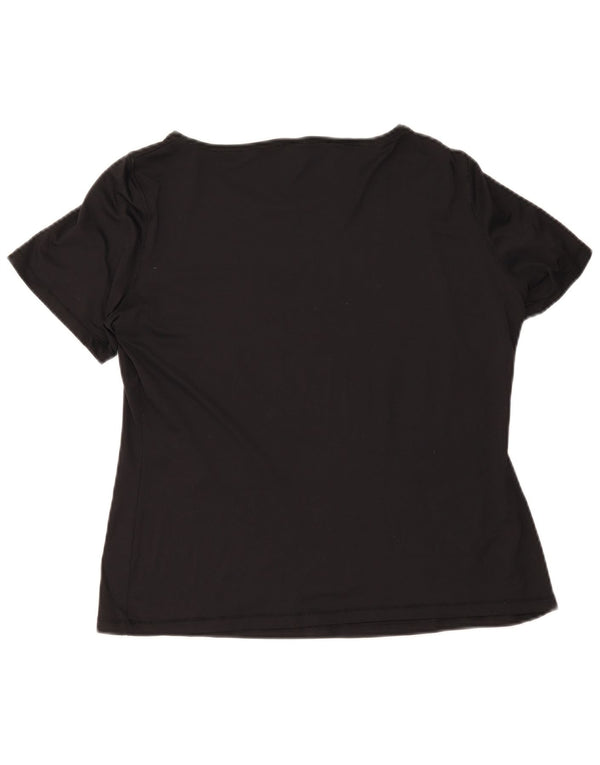 ELENA MIRO Damen Slim Fit Graphic T-Shirt Top UK 12 Medium Schwarz