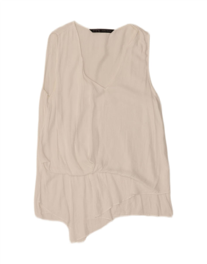 Ärmelloses Blusenoberteil für Damen von Zara, Gr. 10, Größe S, Weiß